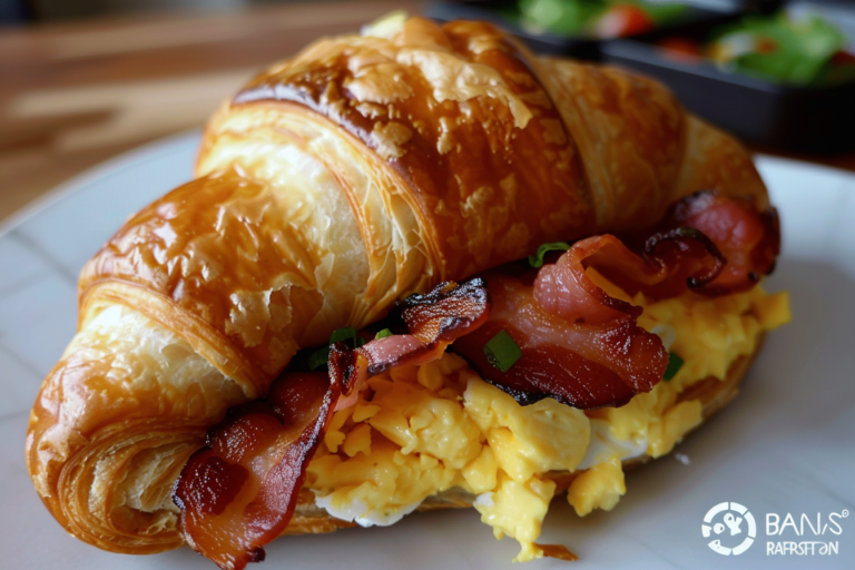 Bacon, Egg, and Cheese Croissant Sandwich