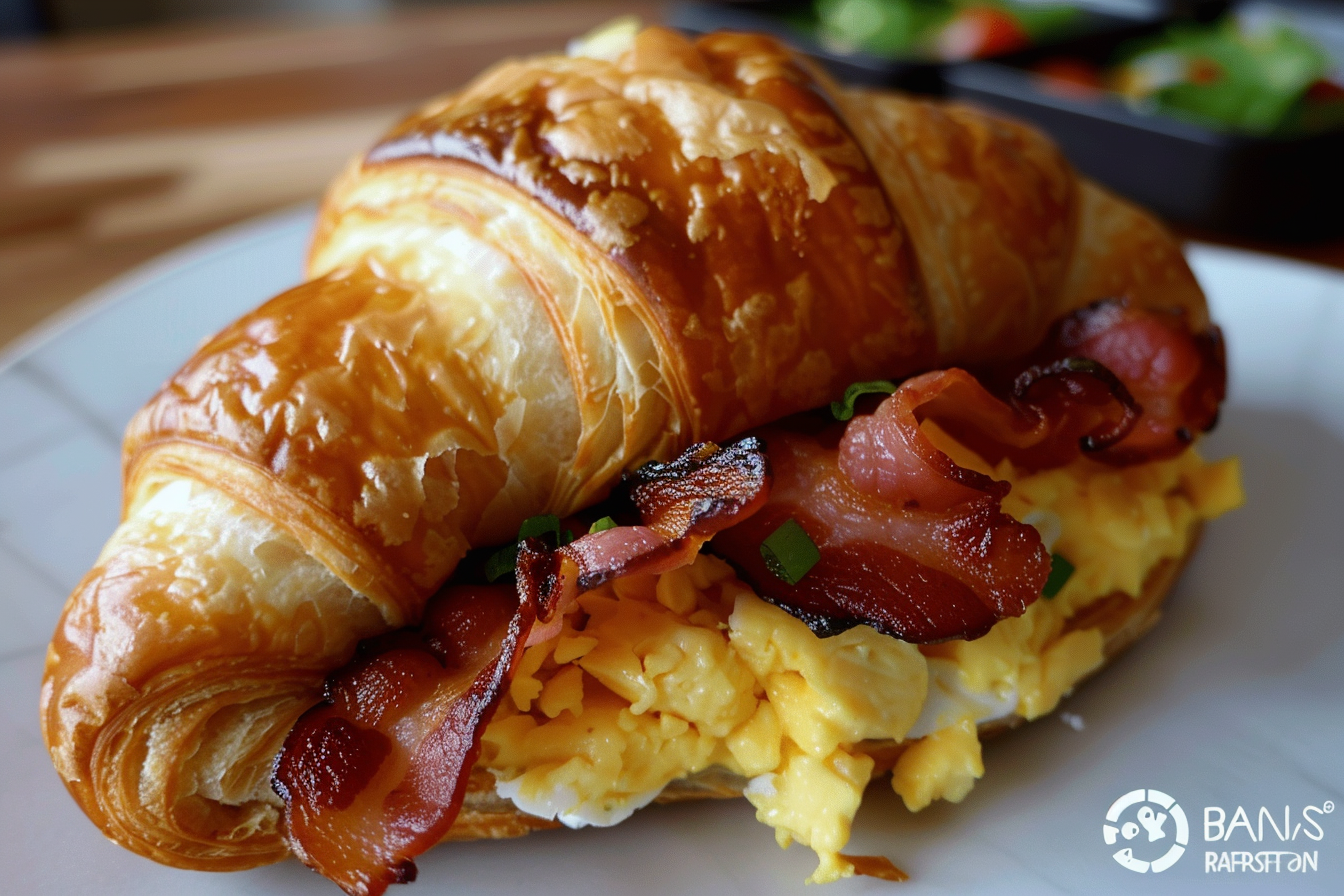 Bacon, Egg, and Cheese Croissant Sandwich
