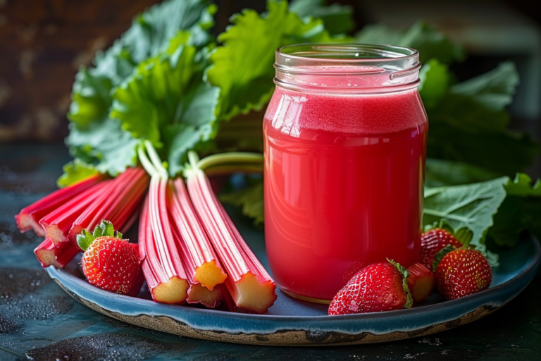 Strawberry Rhubarb Juice Recipe