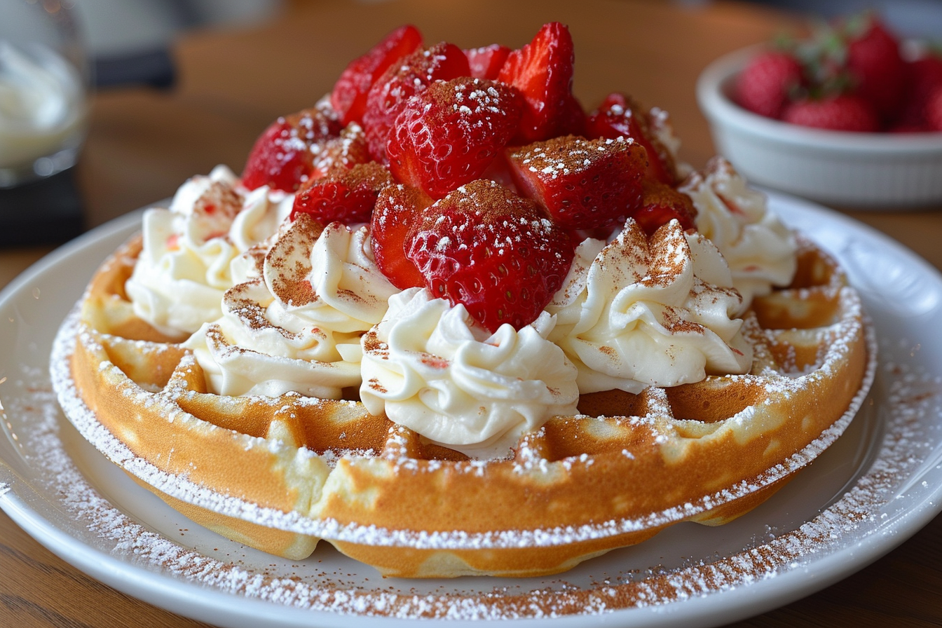 Strawberry Cream Cheese Waffles