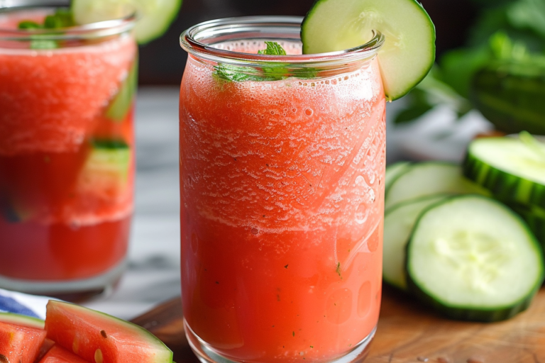 Watermelon Cucumber Mint Juice Recipe