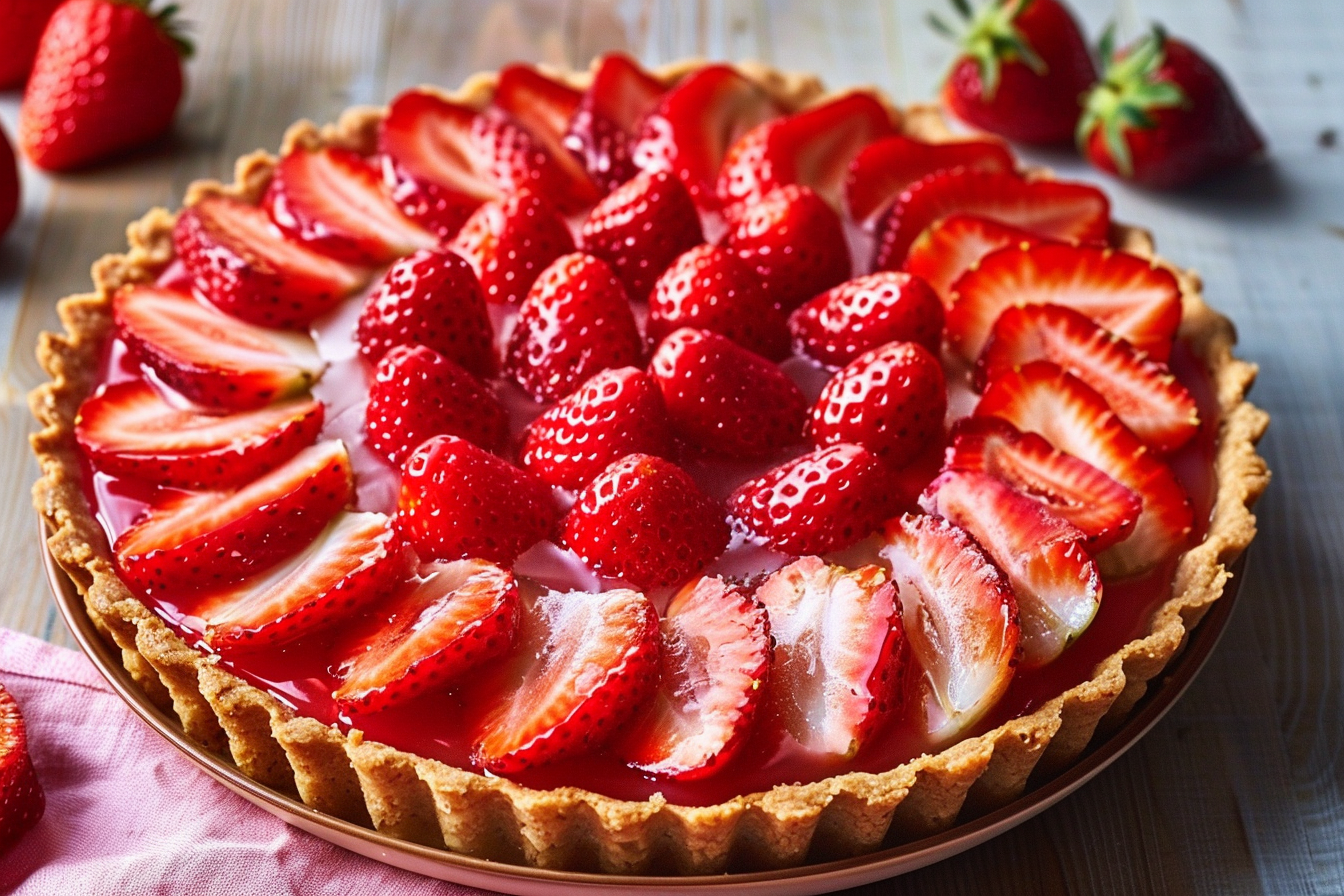 Strawberry Custard Pie Recipe